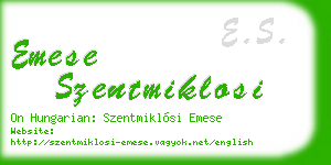 emese szentmiklosi business card