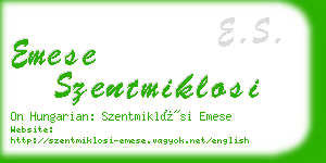 emese szentmiklosi business card